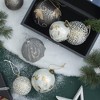 TopComfy Decorative Object Glass Christmas Ball Ornaments Glitter Painted Set for Holiday Decor, White, 4.7"*4.7"*4.7" - 4 of 4