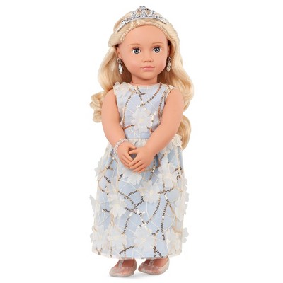 Our Generation Ellory with Tiara & Floral Gown Outfit 18" Fashion Doll