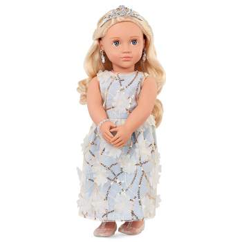 Our Generation Ellory with Tiara & Floral Gown Outfit 18" Fashion Doll