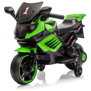 6V Kids Ride On Motorcycle w/Training Wheels, Electric Bike Toy w/Headlight, Horn & Music, Gift for Ages 3-6 - 1 of 4