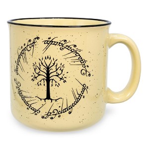 Silver Buffalo Lord of the Rings Gondor Elven Text 20oz Ceramic Camper Mug - 1 of 4