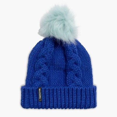 Turtle Fur Lizzy Faux Fur Pom Beanie - Youth Girls Winter Hat