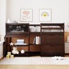 PAGED Simple Wooden Low Loft Bed Bunk Bed with Rolling Desk, Twin Size Bed Frame with Shelves, Drawers and Guardrail for Kids, Teens - 2 of 4