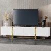 TIRAMISUBEST Luxury Fluted Design TV Stand for TVs Up to 80'', Modern Entertainment Center with Cabinets & Drawers - 2 of 4