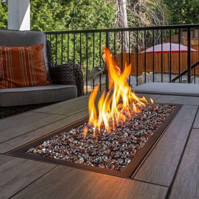 Amber Tempered Glass Fire Pit Rocks, 10 lbs