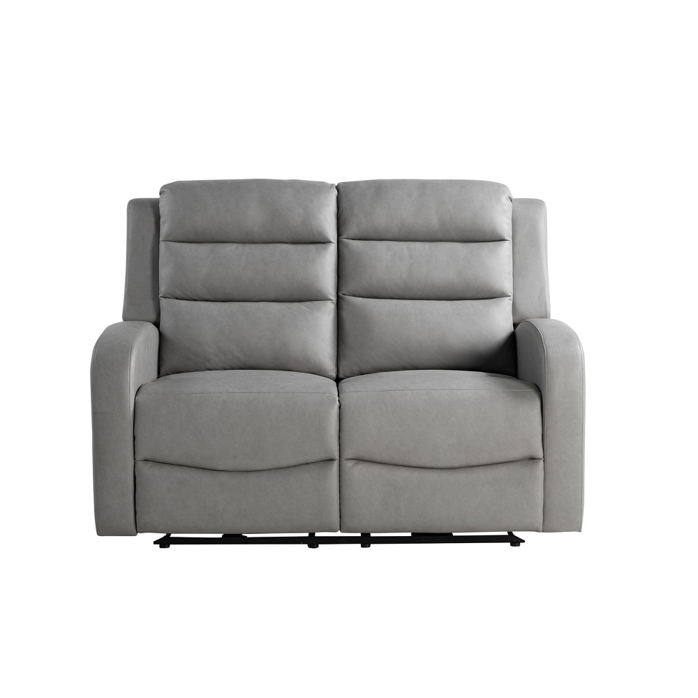 Photos - Sofa Relax-A-Lounger Alpine Power Recliner Loveseat Gray Vegan Leather