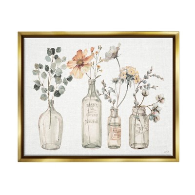 Stupell Industries Antique Floral Bouquets Flowers Glass Jar Painting
