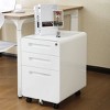 NicBex 3 Drawer Mobile File Cabinet with Casters,Office Cabinet with Grooved Handles and Locks and Keys,Filing Cabinet for Home Office - 2 of 4