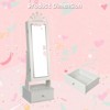 Kids Jewelry Armoire Cabinet with Full-Length Mirror, 46" Jewelry Armoire with Led Light, Jewelry Organizer with 3 Storage Drawers - 2 of 4
