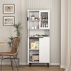 VYNXARIA Elegant  Tall Storage Bookcase with Tempered Glass Doors and Adjustable Shelves - 2 of 4