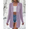 Coolmee Women's Crochet Lightweight Cardigan Cover Up Open Front Long Sleeve Summer Cardigans - 2 of 4