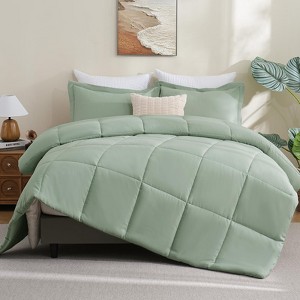 BAGOKIE 2/3 Pieces Comforter Set Box Stitched Bed Set for All Seasons - 1 of 4