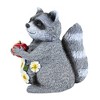 Roman 8.5 Inch Raccoon Garden Statue Apple Bandit Flowers Garden Statues - 3 of 3