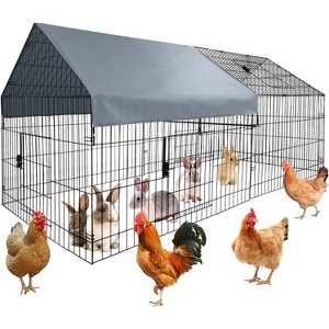 Metal Chicken Coop, 86 x 40 x 40 in Chicken Run with Waterproof UV Cover, Rust-Resistant Frame, Outdoor Cage for Chickens, Ducks, Rabbits - 1 of 4