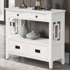 ORRD 36" Farmhouse Pine Console Table with 4 Drawers & Shelf, Entryway Sofa Table for Living Room, Bedroom, Hallway (Blue) - 2 of 4