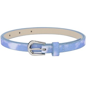 INSPIRE CHIC Women's Shinny Sparkly Bling Extra Thin Skinny PU Leather Waist Belts 1 Pc - 1 of 4