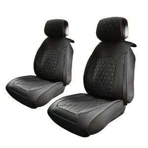 Unique Bargains Waterproof Faux Leather Car Front Seat Covers for Ford F-150 Crew Cab 2009-2023 2 Pcs - 1 of 4