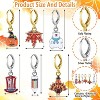 Tondiamo 24 Pairs Hypoallergenic Halloween Christmas Earrings for Women Small Hoop Dangle Earrings Maple Leaf Ghost Pumpkin, Fall Thanksgiving Gift - 3 of 4