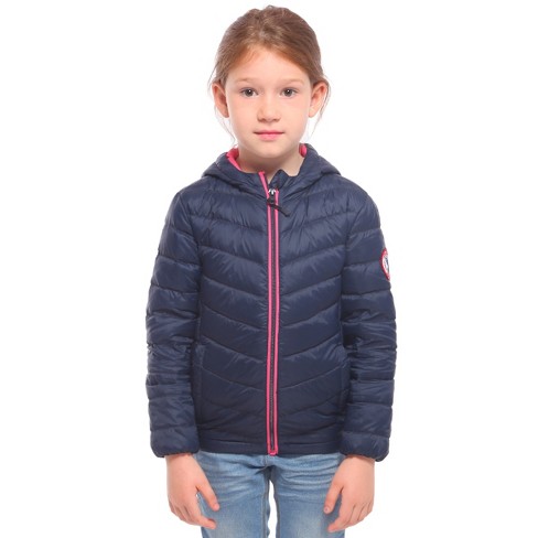 Rokka&rolla Girls' Ultra-light Packable Down Jacket-dark Navy, Size 8 ...