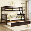 NicBex Twin Over Full Bunk Bed with Guardrail and Trundle,Rubber Wood Loft Bed with Ladder and Converts to 2 Twin Beds,Bunk Beds for Bedroom - 2 of 4