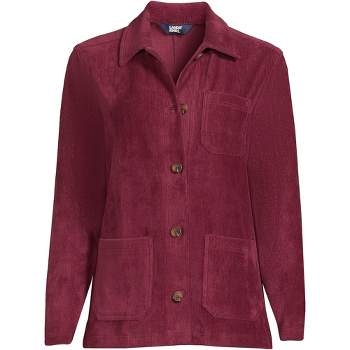 Lands' End Women's Fleece Quarter Zip Pullover - Medium - Rich Red : Target