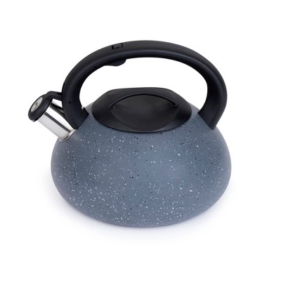 Elle Décor 3 Quart Stovetop Whistling Tea Kettle, Granite Finish, Fast Boil for Gas & Electric Stovetops