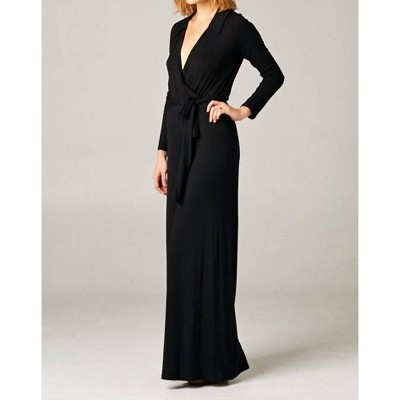 Women's Solid Stretch Long Sleeve Jumpsuit - SHE + SKY