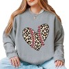 Simply Sage Market Leopard Baseball Heart Sweatshirt - M - Graphite - 2 of 4