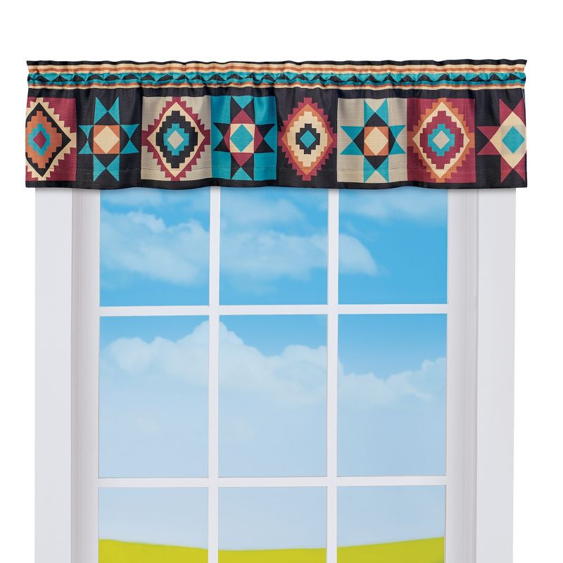 Collections Etc Southwest Aztec Printed Window Valance, 1 of 3