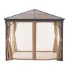 GDFStudio Edwin Outdoor 10' x 10' Aluminum Hardtop Gazebo with Curtains - 4 of 4