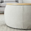 Spassway Modern 25"W x 25"D x 15"H Multi Functional Woven Rattan Pouf Ottoman Perfect for Cozy Living Room - 4 of 4