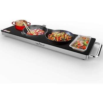 NutriChef Portable Electric Food Hot Plate-Stainless Steel Warming Tray&Dish Warmer