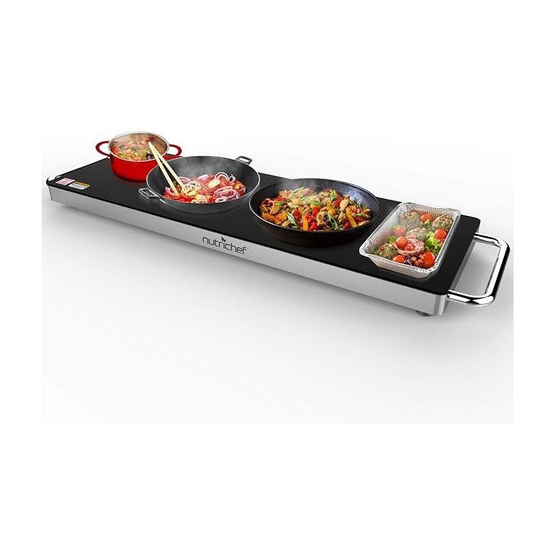 NutriChef Portable Electric Food Hot Plate-Stainless Steel Warming Tray&Dish Warmer, 1 of 5