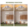 Ludomide Ceiling Fans with Lights, 20" Rustic Low Profile Ceiling Fan Light, Farmhouse Flush Mount Ceiling Fan with Light - White - 2 of 4