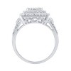 GILDED 1 CTTW Natural Diamond Cushion-Shaped Ring in Sterling Silver with Miracle Plating, Size 7 - 3 of 4