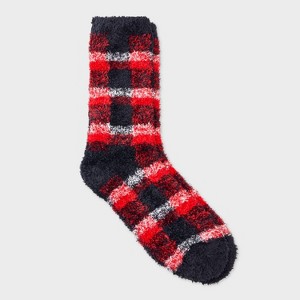 Women's Plaid Cozy Crew Socks - Auden™ 4-10 - 1 of 3
