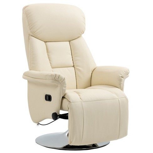 Manual Recliner Armchair PU Sofa Chair w/ Adjustable Leg Rest & 135°  Reclining