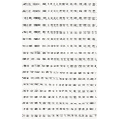 Handmade Black and Ivory Striped Wool Rug, 3' x 5'