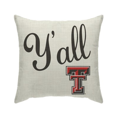 NCAA Texas Tech Red Raiders Y'all Decorative Throw Pillow