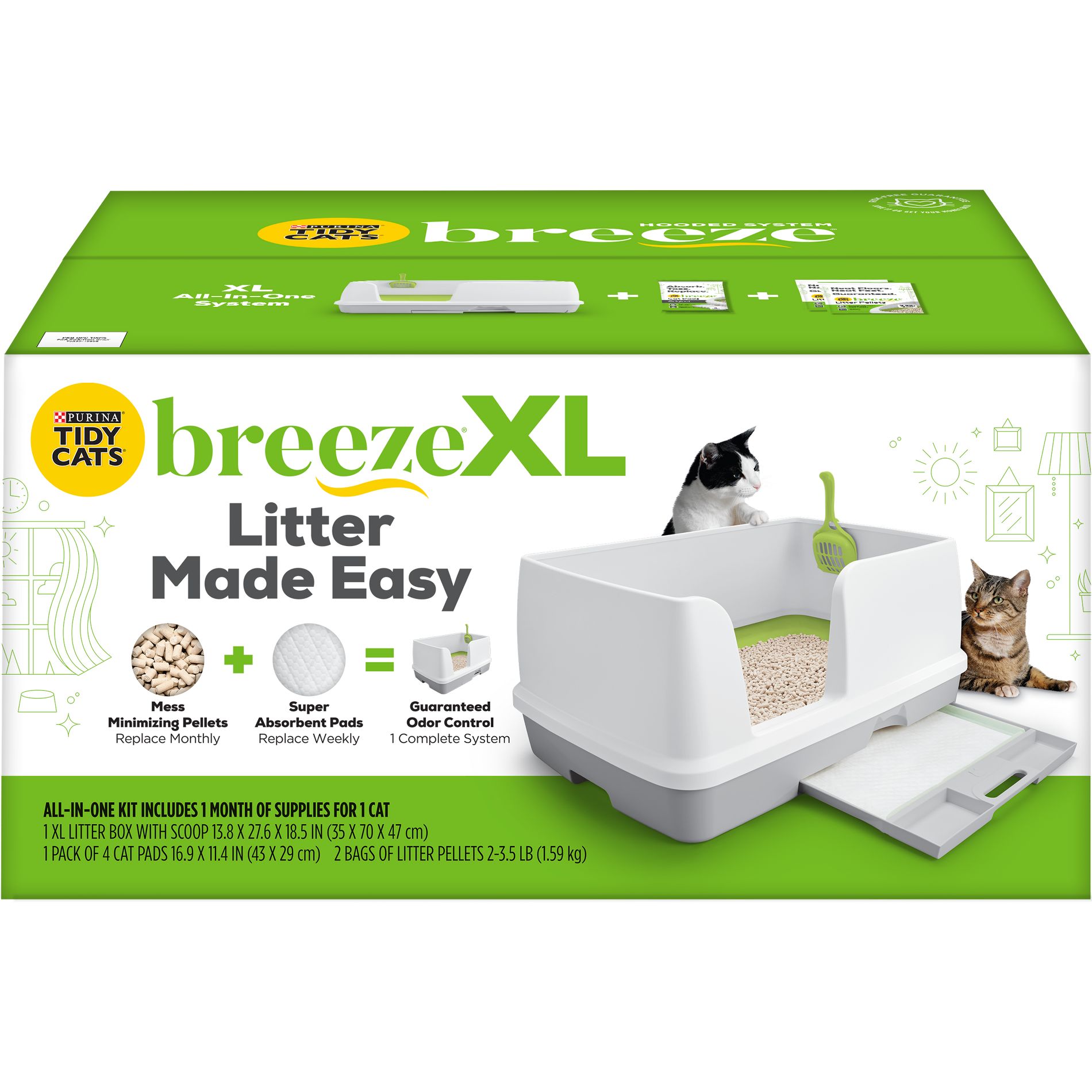 Tidy Cats Breeze Large Box System Cat Litter - 18lbs