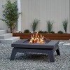 Breton Square Wood Fire Pit Gray - Real Flame - 2 of 3