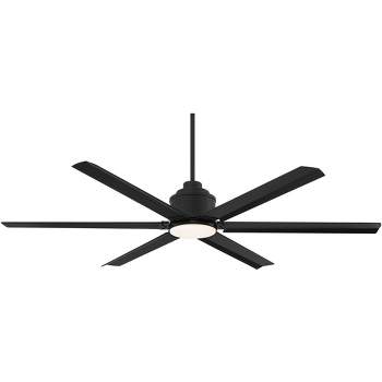 65" Casa Vieja Modern Industrial Outdoor Ceiling Fan with Dimmable LED Light Remote Control Matte Black Wet for Patio Exterior