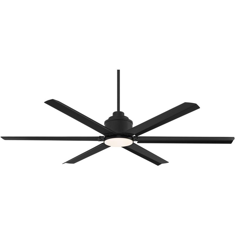 65" Casa Vieja Modern Industrial Outdoor Ceiling Fan with Dimmable LED Light Remote Control Matte Black Wet for Patio Exterior, 1 of 10