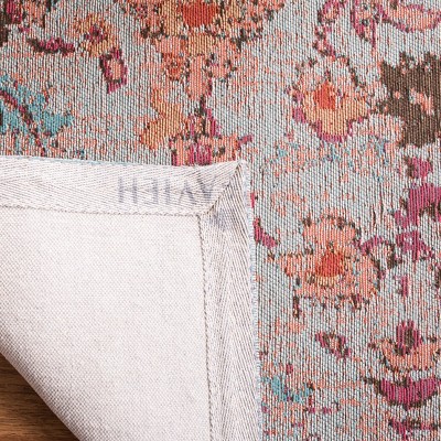 Vintage Charm Red & Beige Cotton Blend 6' x 9' Area Rug