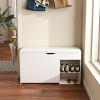 GlasFlength Ottomans and Benches Modern Entryway Storage Bench with Flip Top and Shoe Rack for Hallway Organization, White, 39.37"*11.81"*20.47" - 2 of 4