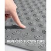 Non - Slip Bathtub Mat, 39x16 Inch, Machine Washable, Reverse Suction Cups, Comfortable Rubber Bath Mat in Dark Grey. - 2 of 4