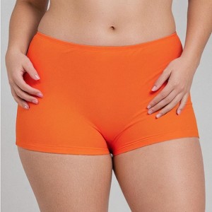 Calypsa Women's Plus Size Chlorine Resistant BoyShorts - 1 of 4
