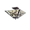 Chloe Lighting Farley Tiffany-Style Mission 2 Light Semi-Flush Ceiling Fixture 14" Shade - 2 of 3