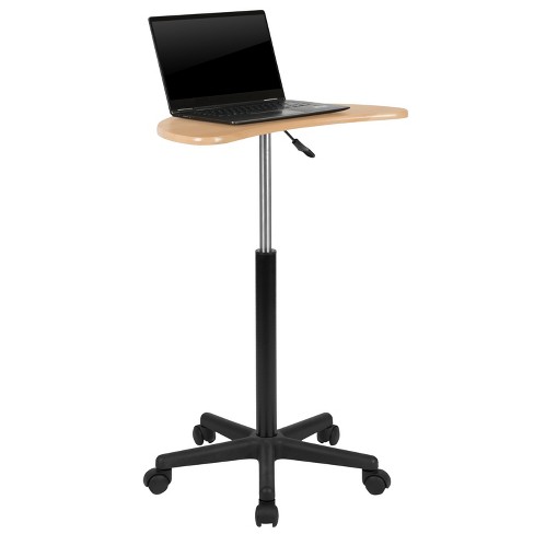 Costway Height Adjustable Computer Desk Sit To Stand Rolling Notebook Table  Black : Target