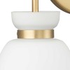 Progress Lighting Lexie 4-Light Vanity Light, Steel, Brushed Gold, Opal Glass Shades, Damp Rated - 4 of 4